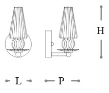 Dimensions of the Rigel Opera Italamp Pendant Light